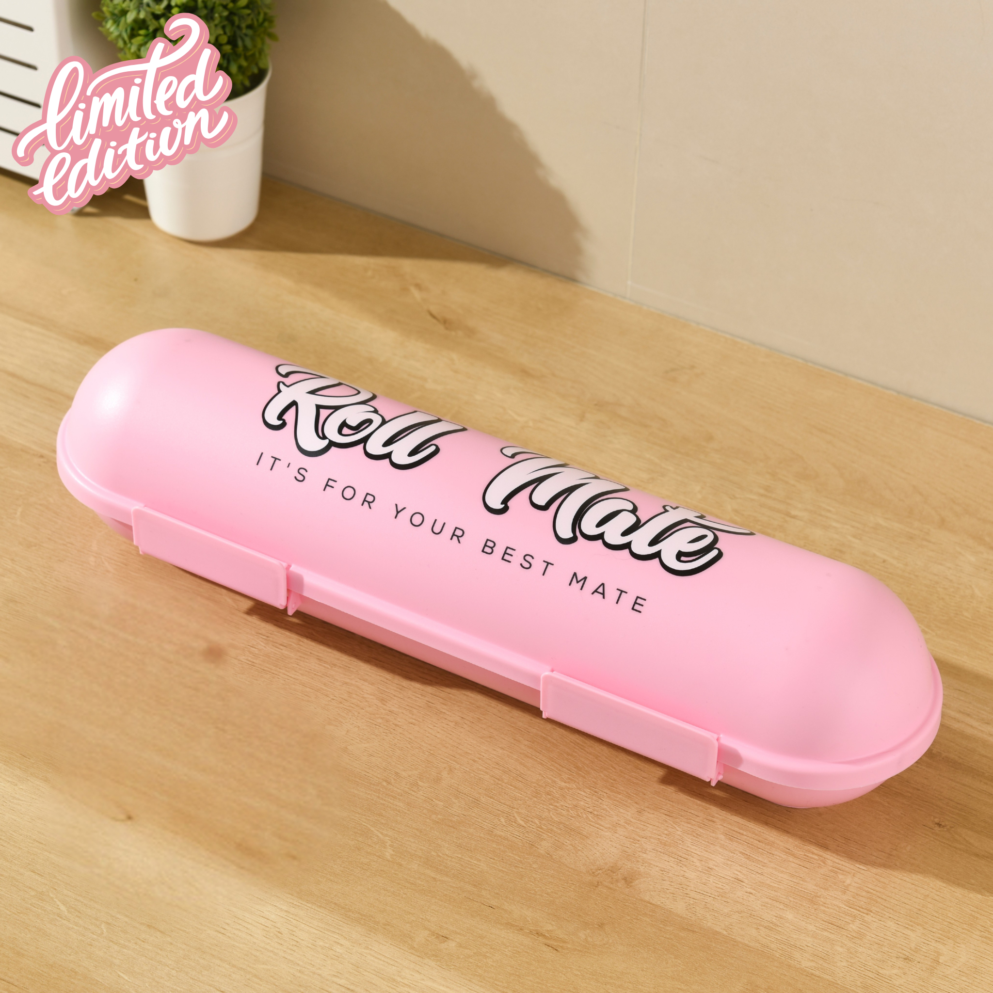 Roll Mate™ Large Dog Roll Storage Container (3kg) – Limited Edition Pastel Pink